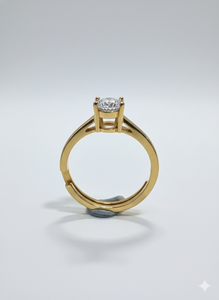 Bague de fiançailles solitaire en diamant de laboratoire taille poire en argent 925 / or jaune 10K 14K 18K à vendre - Product Image 3
