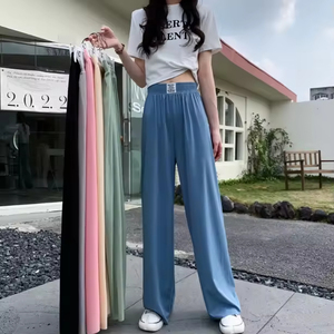 Autumn Casual High Waist Wide Leg <strong>Pants</strong> for Women Elastic One Size Simple Temperament Loose Fit for Office High Street Style - Product Image 6