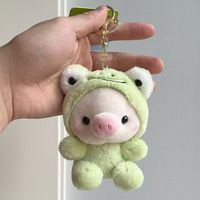 Lindo cerdo de dibujos animados mochila colgante llavero de felpa suave exquisita tienda agarrar máquina cerdo almacenamiento llavero