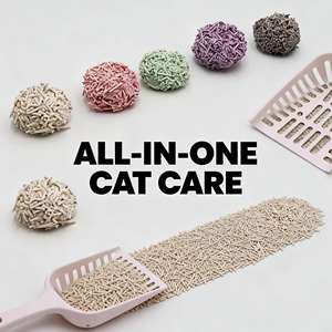 Lavender Scented Cat Litter Tray with Activated Carbon Wood Corn Starch Flushable Eco-Friendly Biodegradable Dust-Free No <b>Clogs</b> - Product Image 1