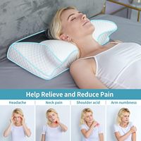 Oreiller cervical ergonomique pour soulager la douleur, en mousse à mémoire de forme inodore, oreiller orthopédique creux en forme de papillon, OEM