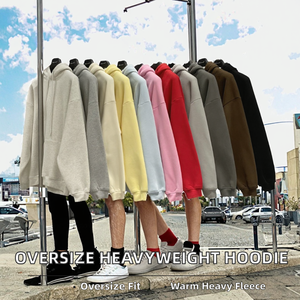 Sudadera con Capucha Unisex de Invierno, Holgada, Gruesa, con Diseño Sólido, Personalizable, Venta al Por Mayor - Product Image 2