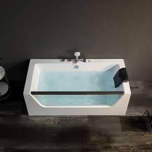 <span class=keywords><strong>Baignoire</strong></span> autoportante en verre trempé avec massage par remous, bulles d'ozone, design écologique, installation facile, intérieur/extérieur, moderne - Product Image 2