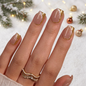 BTARTBOX Uñas Postizas de Lujo Navideñas con Pegamento al por Mayor, Uñas de Gel Suave Marrón Ojo de Gato, Uñas Postizas Hechas a Mano a Granel - Product Image 1