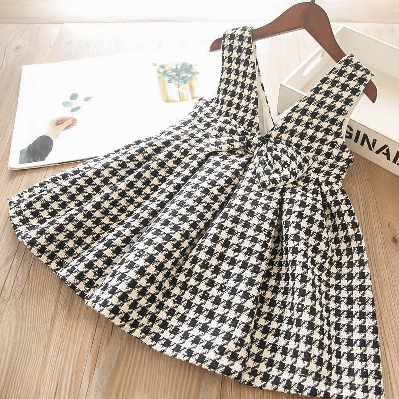 Winter Princess Toddler Girls Plaid Dresses - Black Fashion