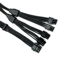 Cable de Extensión PCI-e 5.0 para GPU, 16 Pines (12+4) 12VHPWR Macho, PCIE 5.0 4x6 Pines Macho, Cable con Funda de PVC de 16AWG, 3A, Carga Rápida para Computadora