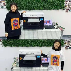 FUNSUN DTG yazıcı dijital tekstil yazıcı t-shirt kazak polo İpek yün pamuk BASKI MAKİNESİ A3 DTG yazıcı