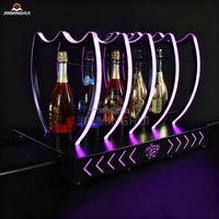 Source Usine Nouveau Design Led Glowing 5 Bouteilles En Métal Rack 5 Led Bouteille Affichage Présent pour Bar Discothèque