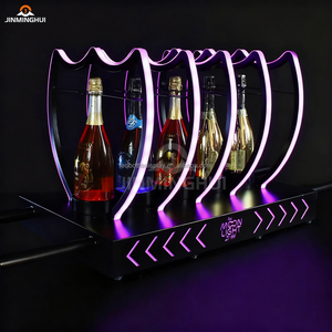 Fonte di fabbrica nuovo Design Led incandescente 5 bottiglie di metallo Rack 5 Led <span class=keywords><strong>Display</strong></span> bottiglia presente per Bar Nightclub - Product Image 1