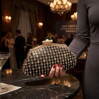 Nouvelle Pochette Brillante en Strass avec Chaîne, Sacs de Soirée et Sacs à Main pour Femmes, Sacs à Main Perlés en Cristal avec Poignée Diamantée