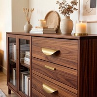 Poignées de meuble demi-lune modernes de luxe en alliage de zinc, polies multicolores pour armoires, tiroirs et penderies