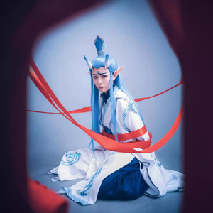 Ao Bing Cosplay Costume White Polyester Fiber Anime Role Play Outfit Game Wear - Product Image 3