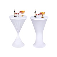 Nappe de Cocktail de couleur unie à couverture complète élastique directe d'usine pour la couverture de Table haute d'hôtel ou de mariage