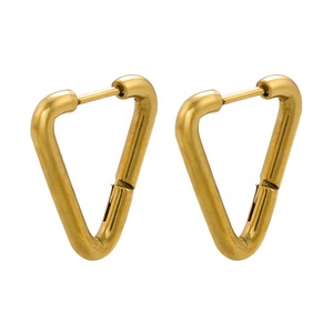 <span class=keywords><strong>Dina</strong></span> 2022 moda Hip Hop Punk Irregular Huggie pendientes corazón estrellas acero inoxidable 18K PVD chapado en oro pendientes de aro para mujer - Product Image 1