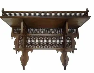 W123 Antiek Stijl Vintage Reproductie Arabesque Handgemaakte Arabische Muur Beuken Houten Plank Console