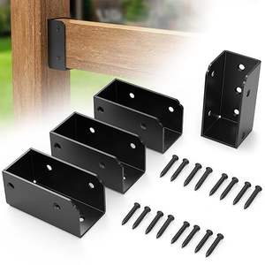 2x4 Deck Railing <strong>Brackets</strong>, Heavy Duty <strong>Fence</strong> and Stair Railing Connectors for Wood <strong>Post</strong> and Decking Installation - Product Image 1