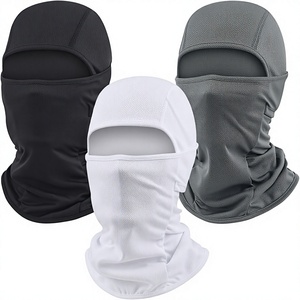 Unisex Black Full Face <b>Balaclava</b> Mask Breathable Waterproof Outdoor Spandex Polyester Solid Color Casual Adult Headwear - Product Image 1