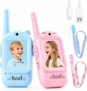 El Mejor Regalo para Niños, Walkie Talkies con Video para Edades de 4 a 12 Años, Juguete Interactivo para Padres e Hijos, Alcance de 1.5 km, Walkie Talkies para Niños - Product Image 1