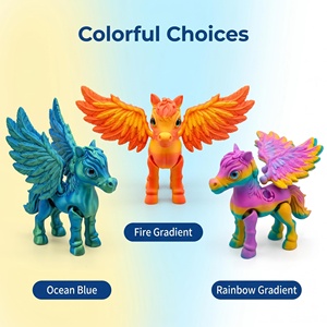 3D Printed <b>PLA</b> Flexible Crystal Pegasus Toys Kids Action Figure Horse Animals Children Big Size Collection Original - Product Image 4