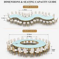 Table demi-ronde moderne de luxe en acier inoxydable avec design serpentin pour les dîners, les mariages, les événements en plein air