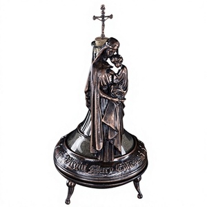 Estatua Art Deco de la Virgen María con el Niño, Decoración Religiosa, Escultura Hecha a Mano - Product Image 1