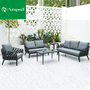 Impermeable al aire libre jardín juegos de sofá sillón <span class=keywords><strong>con</strong></span> mesa muebles de patio - Product Image 1