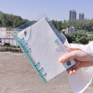 Agenda Personalizable de Hojas Sueltas <span class=keywords><strong>A5</strong></span> A6 con Cubierta de PVC Transparente en Oro Rosa, <span class=keywords><strong>6</strong></span> Anillas, Tapa Dura, Carpeta <span class=keywords><strong>A5</strong></span> - Product Image 4