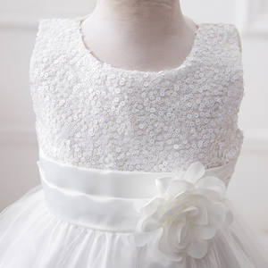 Vestido de tul con lentejuelas sin mangas para niñas, con cinturón de flores, vestido largo de princesa esponjoso para actuaciones, 10 colores, venta al por mayor - Product Image 4