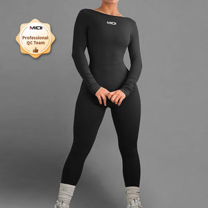 मिकी कस्टम लोगो प्लस आकार बट लिफ्टिंग बॉडीसूट कपड़े बैकलेस लंबी आस्तीन वाली लंबी आस्तीन कसरत - Product Image 5