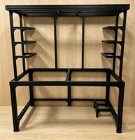 Banc de travail robuste en aluminium noir pour réparation informatique, table de maintenance électronique réglable pour atelier