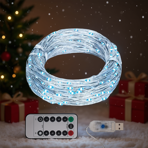 Guirnalda de Luces LED, 150 LED Blanco Frío, 49.2 Pulgadas, Iluminación Decorativa, Control Remoto, Uso en Interiores y Exteriores, IP44, Cable de Cobre - Product Image 2