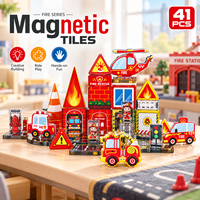 Boîte en métal, mini tuiles magnétiques, blocs de construction magnétiques de 3,75 cm, ensemble de voyage, jouet éducatif pour les tout-petits, les enfants, les garçons et les filles