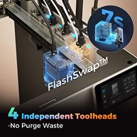 Imprimante 3D FDM automatique industrielle multi-couleurs sans déchets FLASHFORGE Creator 5 Pro 4 extrudeurs indépendants, nouvelle génération, PLA, USB