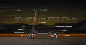สกู๊ตเตอร์ไฟฟ้าสำหรับเดินทาง KuKirin G3 Pro รุ่นปี 2026 ชาร์จเร็ว พร้อมแผงควบคุมสีสันสดใส แบตเตอรี่ถอดได้ 52V 23.4Ah - Product Image 3