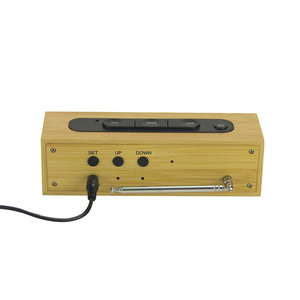 EMAF 2021 <span class=keywords><strong>Réveil</strong></span> de table portable avec écran LED <span class=keywords><strong>en</strong></span> acrylique, boîtier <span class=keywords><strong>en</strong></span> bambou <span class=keywords><strong>naturel</strong></span>, <span class=keywords><strong>radio</strong></span> FM - Product Image 5