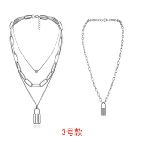 Collar Retro Punk Hip Hop Europeo Americano de Varias Capas con Dijes de Corazón de Aleación de Zinc para Mujer, Conjunto de Joyería para Fiesta - Product Image 3