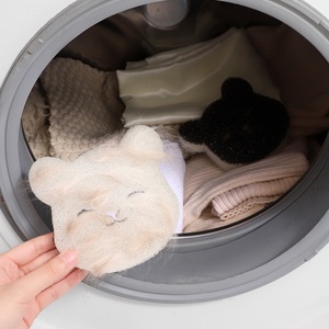 2pcs Little <b>Bear</b> Sticky Hair Slices Customizable Washing Machine Lint Remover Sponge Water Reticulated Filter Foam Scouring Pads - Product Image 3