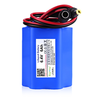 Batterie rechargeable OEM 18650 6.4V 6Ah 2S 3S 4S LiFePO4 pour éclairage solaire LED, pulvérisateur de jardin et lanterne de camping CE RoHs