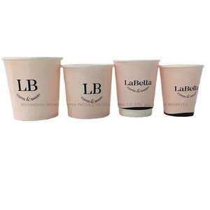 Gobelets à café en papier à double paroi jetables, écologiques, de qualité alimentaire, avec logo personnalisé LB <span class=keywords><strong>LaBella</strong></span>, rose clair - Product Image 1
