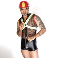 Halloween Adulte Hommes Sexy Sous-Vêtements Fantaisie Combinaison Sexy Hommes Pompier Costume pour Jeux