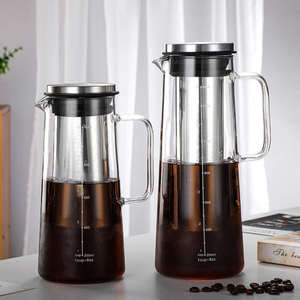 Cafetière et infuseur <span class=keywords><strong>à</strong></span> thé glacé de 1400ml avec bec verseur <span class=keywords><strong>carafe</strong></span> en verre avec filtre amovible en acier inoxydable - Product Image 4