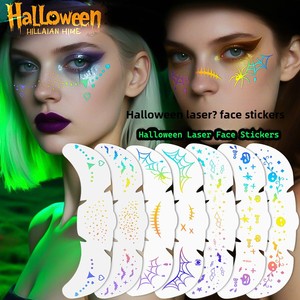 Parches de Maquillaje <span class=keywords><strong>con</strong></span> Purpurina para Halloween, <span class=keywords><strong>Tatuajes</strong></span> Faciales de Pecas Holográficas Multichrome, Resistentes al Agua, para <span class=keywords><strong>Mujeres</strong></span> y Niños - Product Image 4