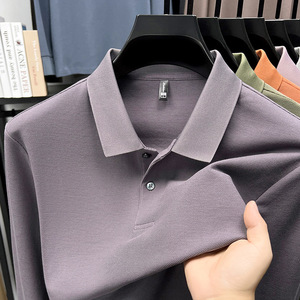 Autunno 2025 da uomo per <span class=keywords><strong>Polo</strong></span> di alta qualità 360 Gsm cotone spesso manica lunga ampio <span class=keywords><strong>filo</strong></span> Casual - Product Image 3