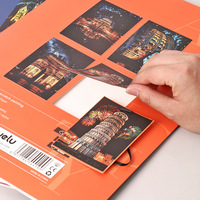 Architecture colorée nuit paysage peinture paysage papier d'art à gratter autour du monde cadeau d'anniversaire créatif