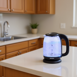 กาต้มน้ำไฟฟ้า Pritech ขนาด 1.7 ลิตร พร้อมไฟ LED และฟังก์ชั่นปิดอัตโนมัติ สำหรับใช้ในบ้าน - Product Image 2