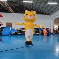 Danseur gonflable publicitaire personnalisé en forme de tigre de dessin animé pour événements promotionnels et publicité commerciale en extérieur