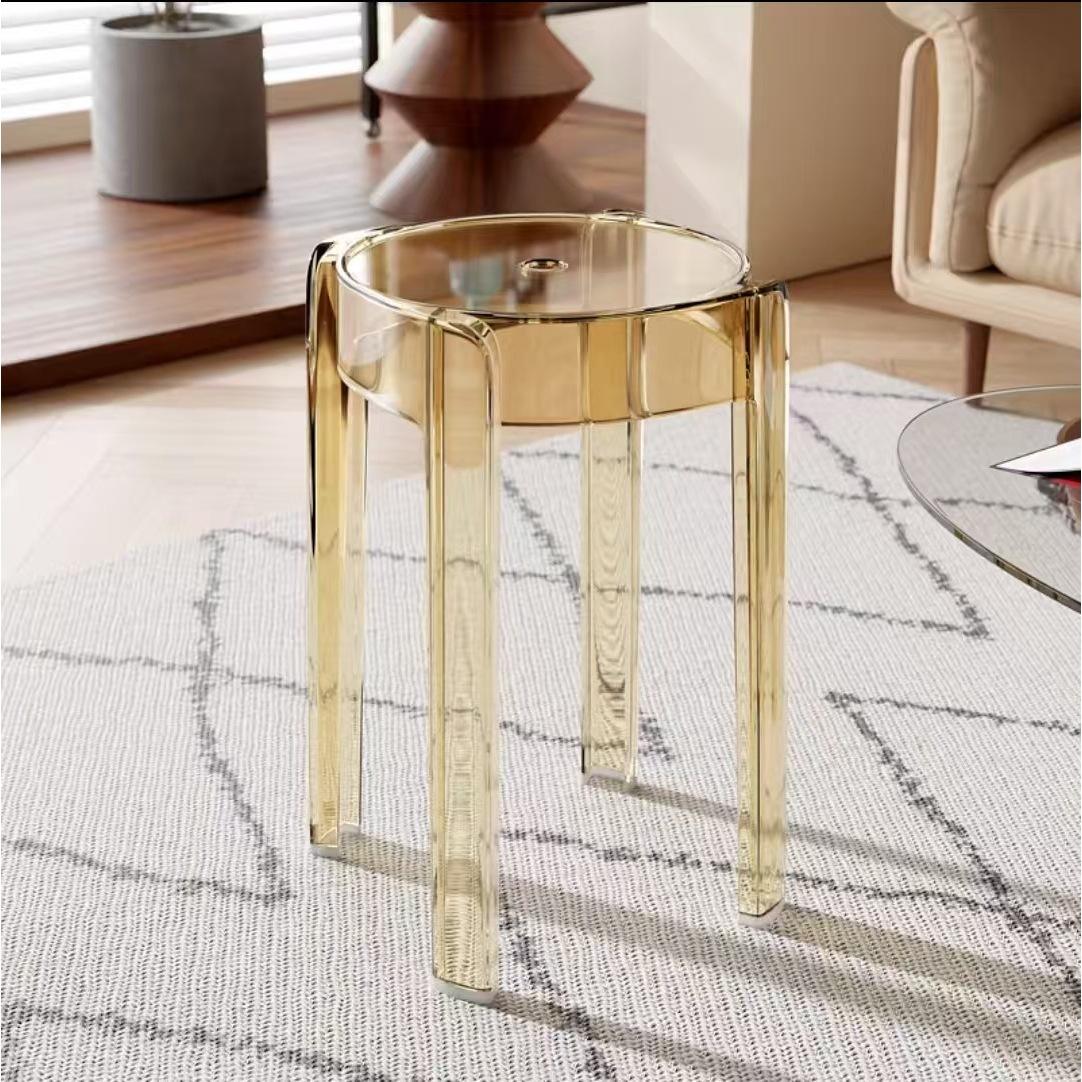 [Upgraded Thickened Transparent Stool] Brown