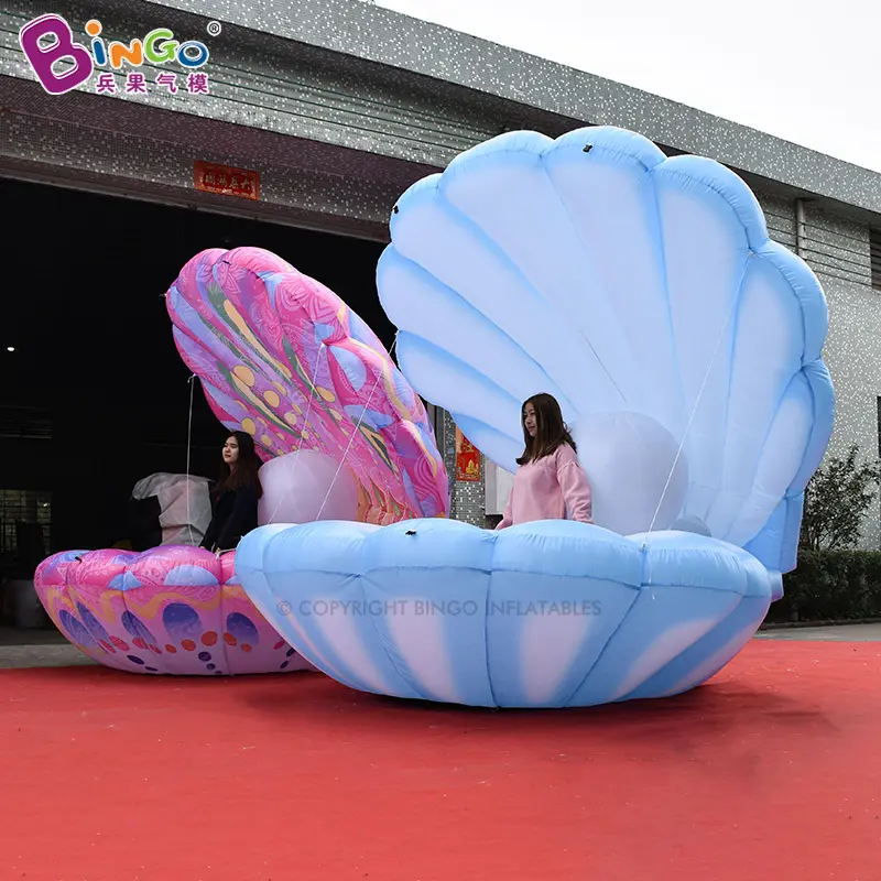 Bingo gigante inflable Artificial SeaShell flotador boda escenario decoración inflable Seashell con luz Led