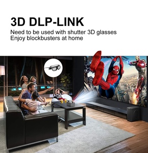 Projecteur de cinéma domestique intelligent LED Android 9 <span class=keywords><strong>avec</strong></span> mise au point automatique, correction trapézoïdale, portable, 600 ANSI Lumens, Full HD 1080P, 4K, 2+32G - Product Image 2
