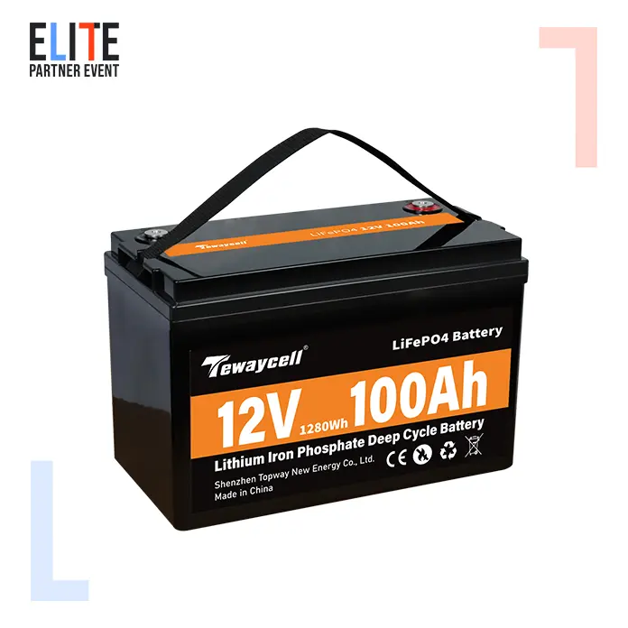 Portable Deep Cycle 12V 100Ah 200Ah 300Ah Rechargeable LiFepo4 Solar Battery Pack for RV Energy Storage